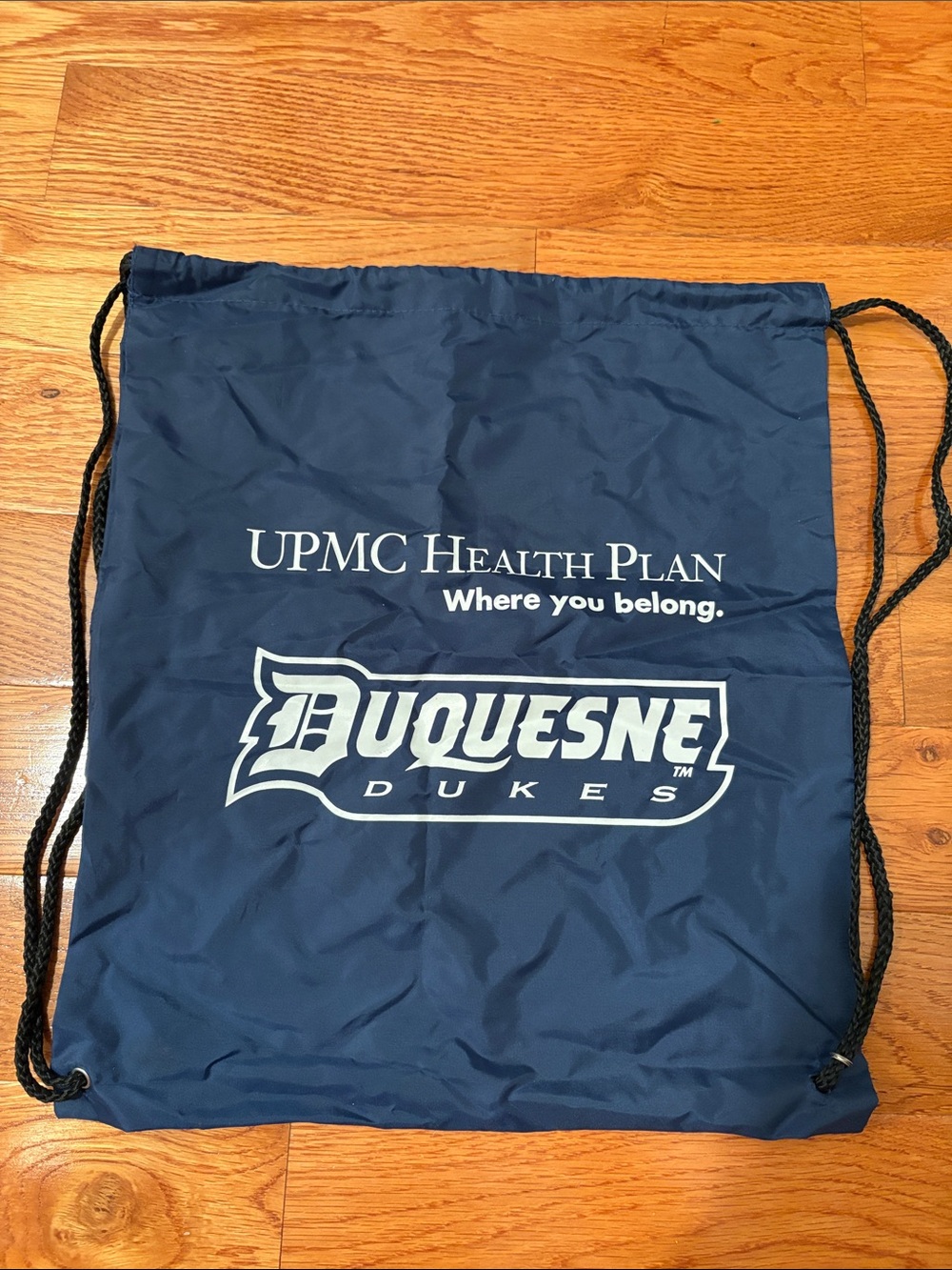 Navy drawstring bag